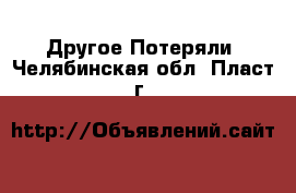 Другое Потеряли. Челябинская обл.,Пласт г.